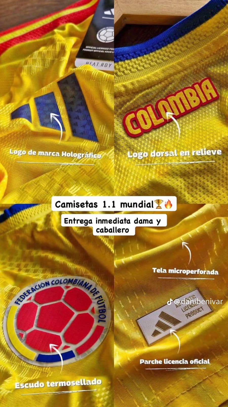 CAMISETA COLOMBIA MUNDIAL 2026 PARA MUJER Y HOMBRE DE CALIDAD